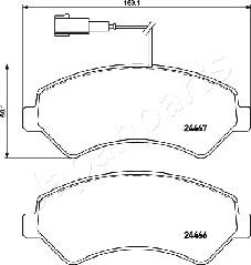 Japanparts PA-0625AF - Bremžu uzliku kompl., Disku bremzes autodraugiem.lv