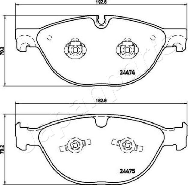 Japanparts PA-0347AF - Bremžu uzliku kompl., Disku bremzes autodraugiem.lv