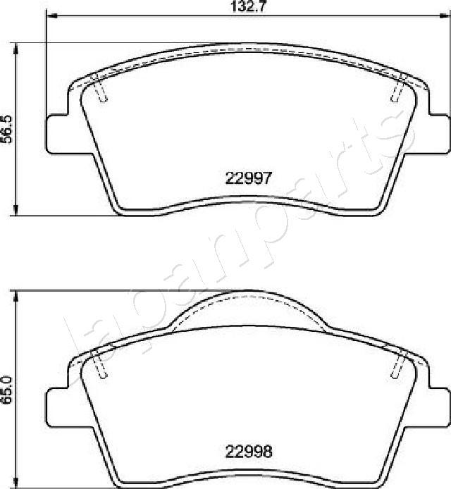 Japanparts PA-0355AF - Bremžu uzliku kompl., Disku bremzes autodraugiem.lv