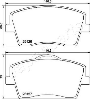 Japanparts PA-0353AF - Bremžu uzliku kompl., Disku bremzes autodraugiem.lv