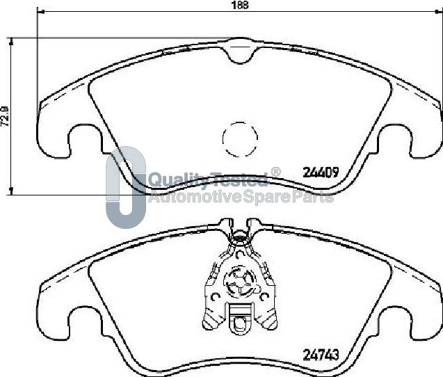 Japanparts PA0309JM - Bremžu uzliku kompl., Disku bremzes autodraugiem.lv