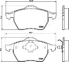 Japanparts PA-0312AF - Bremžu uzliku kompl., Disku bremzes autodraugiem.lv