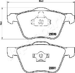 Japanparts PA-0336AF - Bremžu uzliku kompl., Disku bremzes autodraugiem.lv