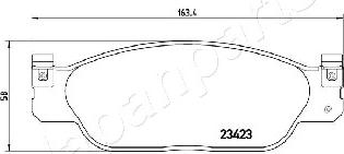 Japanparts PA-0337AF - Bremžu uzliku kompl., Disku bremzes autodraugiem.lv