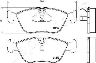 Japanparts PA-0327AF - Bremžu uzliku kompl., Disku bremzes autodraugiem.lv