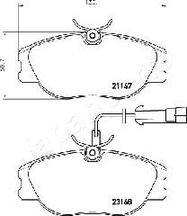 Japanparts PA-0242AF - Bremžu uzliku kompl., Disku bremzes autodraugiem.lv