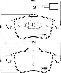 Japanparts PA-0247AF - Bremžu uzliku kompl., Disku bremzes autodraugiem.lv