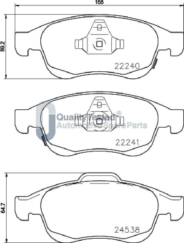 Japanparts PA0217JM - Bremžu uzliku kompl., Disku bremzes autodraugiem.lv