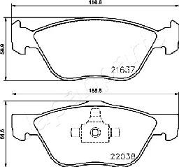 Japanparts PA-0229AF - Bremžu uzliku kompl., Disku bremzes autodraugiem.lv