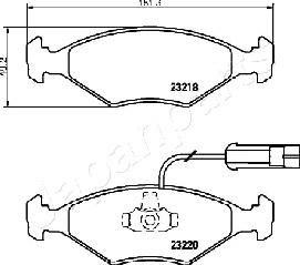 Japanparts PA-0225AF - Bremžu uzliku kompl., Disku bremzes autodraugiem.lv