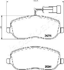 Japanparts PA-0220AF - Bremžu uzliku kompl., Disku bremzes autodraugiem.lv