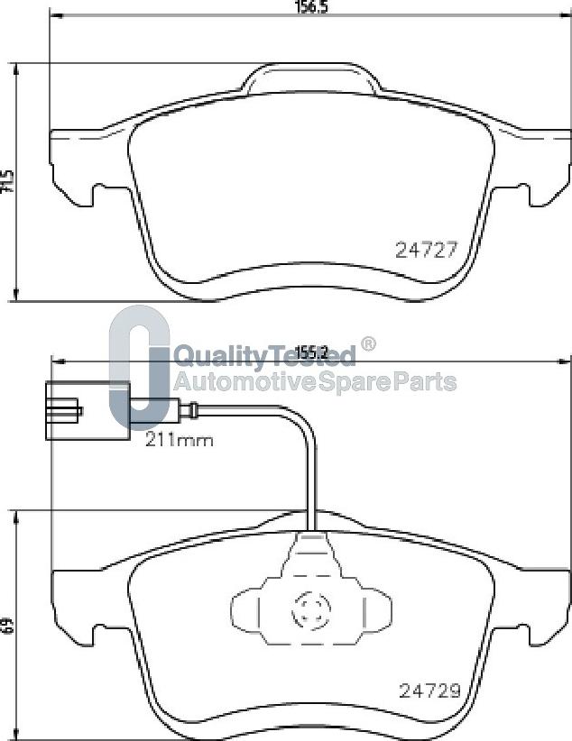 Japanparts PA0221JM - Bremžu uzliku kompl., Disku bremzes autodraugiem.lv