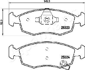 Japanparts PA-0228AF - Bremžu uzliku kompl., Disku bremzes autodraugiem.lv