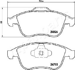 Japanparts PA-0704AF - Bremžu uzliku kompl., Disku bremzes autodraugiem.lv