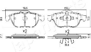 Japanparts PA-0706AF - Bremžu uzliku kompl., Disku bremzes autodraugiem.lv