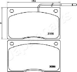 Japanparts PA-0715AF - Bremžu uzliku kompl., Disku bremzes autodraugiem.lv