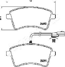 Japanparts PA-0721AF - Bremžu uzliku kompl., Disku bremzes autodraugiem.lv