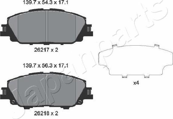 Japanparts PA-2030AF - Bremžu uzliku kompl., Disku bremzes autodraugiem.lv