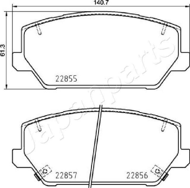 Japanparts PA-H28AF - Bremžu uzliku kompl., Disku bremzes autodraugiem.lv