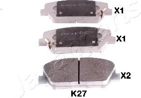 Japanparts PA-K27AF - Bremžu uzliku kompl., Disku bremzes autodraugiem.lv