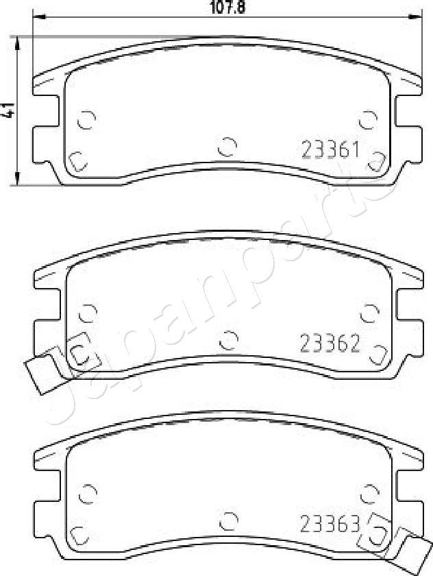 Japanparts PA-W20AF - Bremžu uzliku kompl., Disku bremzes autodraugiem.lv