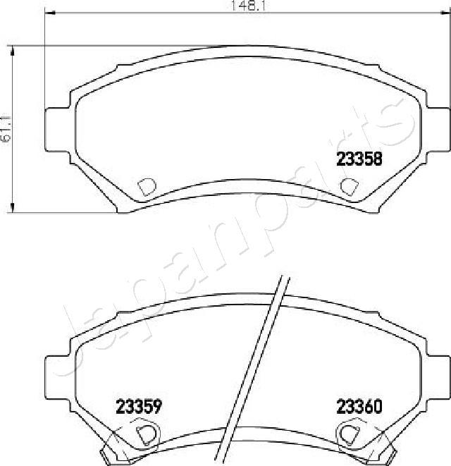 Japanparts PA-W21AF - Bremžu uzliku kompl., Disku bremzes autodraugiem.lv