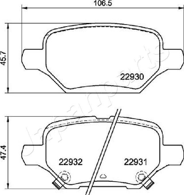 Japanparts PP-0405AF - Bremžu uzliku kompl., Disku bremzes autodraugiem.lv