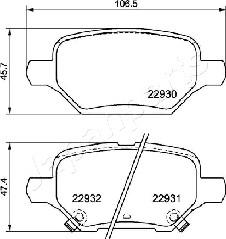 Japanparts PP-0405AF - Bremžu uzliku kompl., Disku bremzes autodraugiem.lv