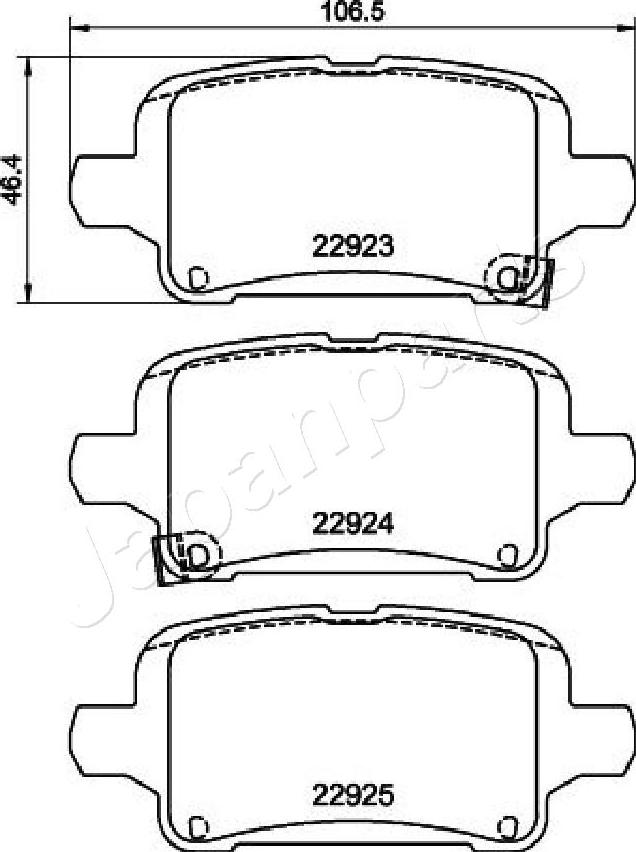 Japanparts PP-0406AF - Bremžu uzliku kompl., Disku bremzes autodraugiem.lv