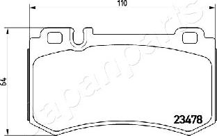 Japanparts PP-0509AF - Bremžu uzliku kompl., Disku bremzes autodraugiem.lv