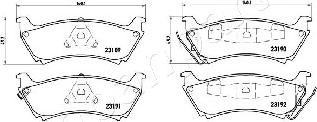 Japanparts PP-0518AF - Bremžu uzliku kompl., Disku bremzes autodraugiem.lv