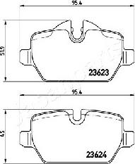 Japanparts PP-0100AF - Bremžu uzliku kompl., Disku bremzes autodraugiem.lv