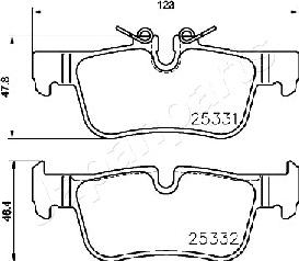 Japanparts PP-0103AF - Bremžu uzliku kompl., Disku bremzes autodraugiem.lv