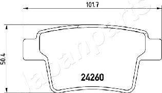 Japanparts PP-0306AF - Bremžu uzliku kompl., Disku bremzes autodraugiem.lv