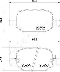 Japanparts PP-0208AF - Bremžu uzliku kompl., Disku bremzes autodraugiem.lv