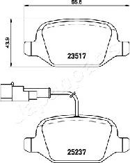 Japanparts PP-0207AF - Bremžu uzliku kompl., Disku bremzes autodraugiem.lv