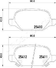 Japanparts PP-0214AF - Bremžu uzliku kompl., Disku bremzes autodraugiem.lv