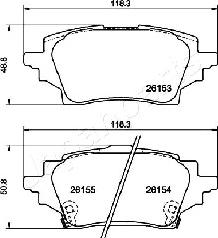 Japanparts PP-263AF - Bremžu uzliku kompl., Disku bremzes autodraugiem.lv