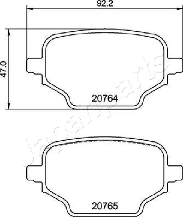 Japanparts PP-2005AF - Bremžu uzliku kompl., Disku bremzes autodraugiem.lv