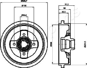 Japanparts TA-0909 - Bremžu trumulis autodraugiem.lv