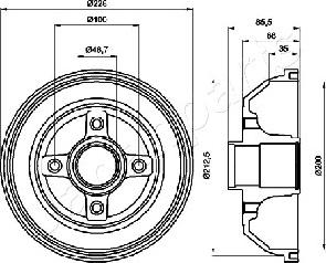 Japanparts TA-0408 - Bremžu trumulis autodraugiem.lv