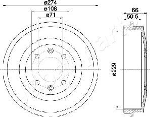 Japanparts TA-0600 - Bremžu trumulis autodraugiem.lv