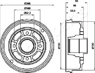 Japanparts TA-0707 - Bremžu trumulis autodraugiem.lv