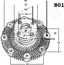 Japanparts VC-801 - Sajūgs, Radiatora ventilators autodraugiem.lv