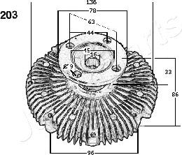 Japanparts VC-203 - Sajūgs, Radiatora ventilators autodraugiem.lv