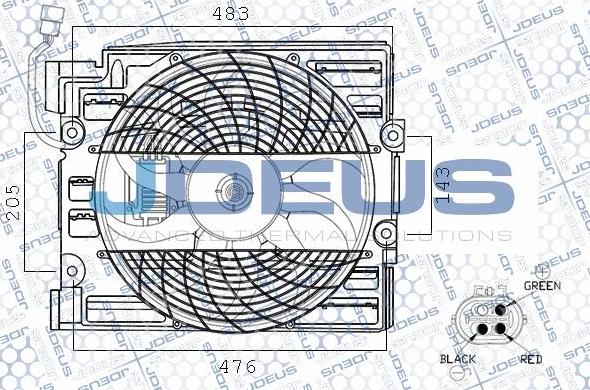 Jdeus EV0050531 - Ventilators, Gaisa kond. sistēmas kondensators autodraugiem.lv