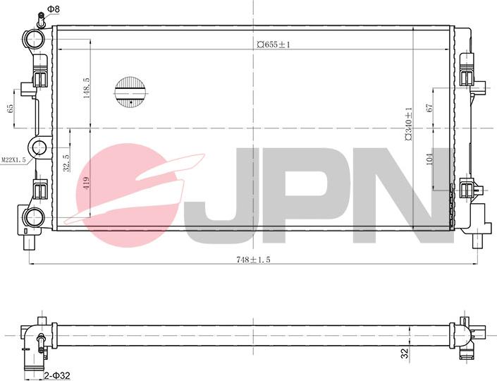 JPN 60C9064-JPN - Radiators, Motora dzesēšanas sistēma autodraugiem.lv