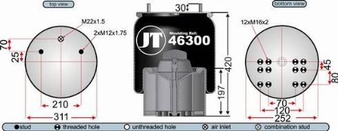 Juratek JAA46301E - Pneimoatsperes spilvens, Pneimopiekare autodraugiem.lv