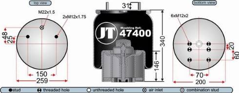 Juratek JAA47401E - Pneimoatsperes spilvens, Pneimopiekare autodraugiem.lv