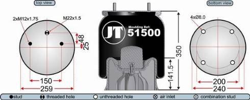 Juratek JAA51502 - Pneimoatsperes spilvens, Pneimopiekare autodraugiem.lv